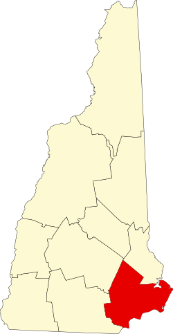 Mappa della contea di Rockingham nel New Hampshire