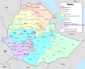Carte en couleur de l'Éthiopie.
