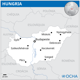 Mapa da Hungria