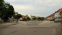 Rynek w Pszczynie. Widok na wschód.