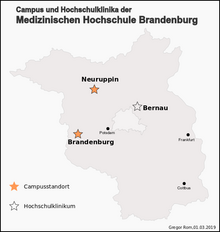 Universidade Médica de Brandenburg standorte.png