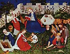 『楽園の小さな庭』（The little Garden of Paradise ）,上ライン地方の画家（英語版）,1410/1420 （シュテーデル美術館蔵）。