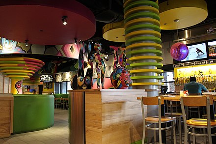 Mellow Mushrooms usually have hippie inspired interiors.