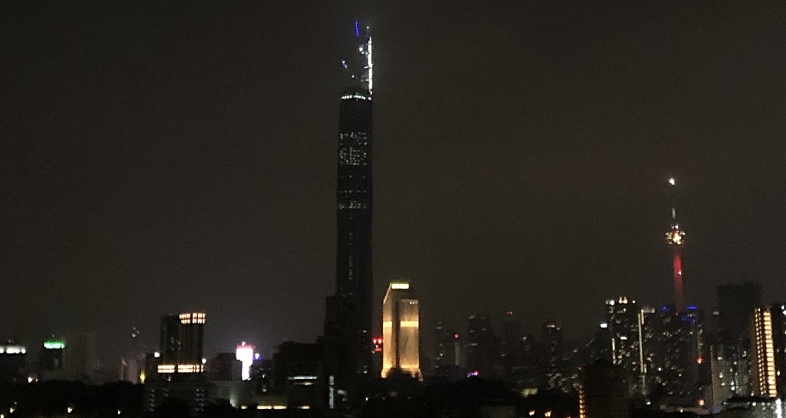 The tower at night in October 2021