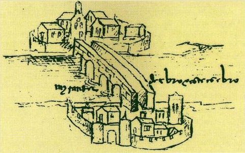 Representación de la villa y fortaleza de Miranda entre 1487 y 1497.