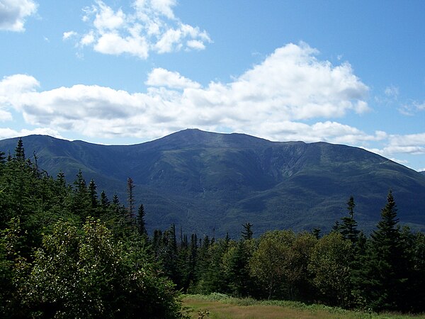 Mount Washington, which forms the western wall of Pinkham Notch, holds several glacial cirques. From left to right are Tuckerman Ravine, the Ravine of