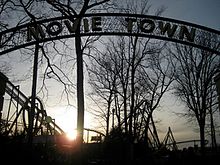 Movietown's entrance portal Movietown Great Adventure opening day.jpg