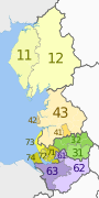 NUTS 3 regions of North West England 2010 map