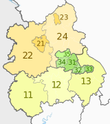 NUTS 3 regions of the West Midlands map