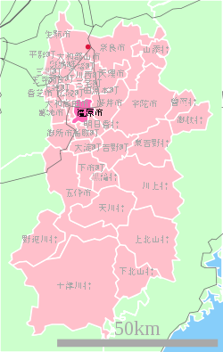 موقعیت Kashihara در استان نارا