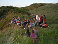 A group of visitors appreciating the island's nature