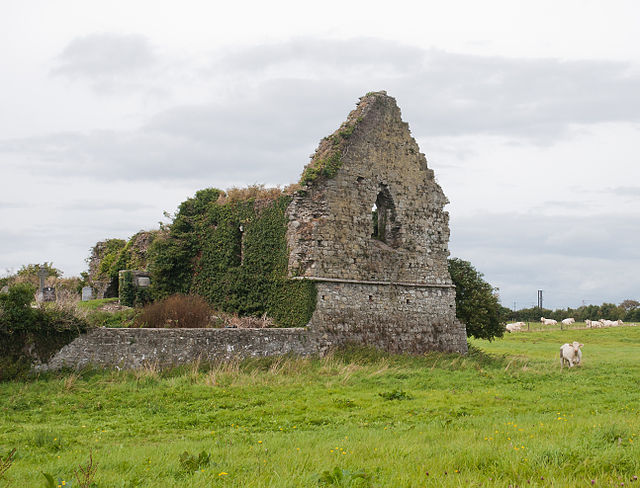 Surviving east gable of the Priory and Hospital of St. John the Baptist at Tyone of the Fratres Cruciferi