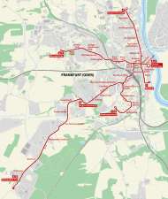 228: Streckennetz der Straßenbahn Frankfurt (Oder)