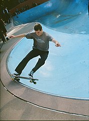 Nicholas Deconie frontside five-0 at Millennium Skate Park in Brooklyn, New York (2019)