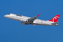 Embraer ERJ-170-200LR авиакомпании Compass Airlines на взлёте из Международного аэропорта Миннеаполис/Сент-Пол. 28 февраля 2009 года