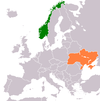 Location map for Norway and Ukraine.