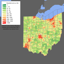 Ohio population density map Ohio population map.png