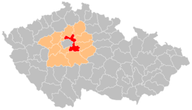 Poloha okresu Praha-východ v Česku (klikacia mapa)