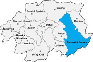 Район Римавска Собота на карте