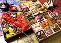 Osechi, new year special dishes in three-tiered box