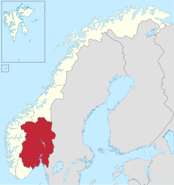 Østlandet na mapě Norska