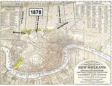 An historical look at the City of New Orleans in 1878. The outfall canals were already constructed and included, from west to east, the 17th Street Canal, the Orleans Avenue Canal and the London Avenue Canal.