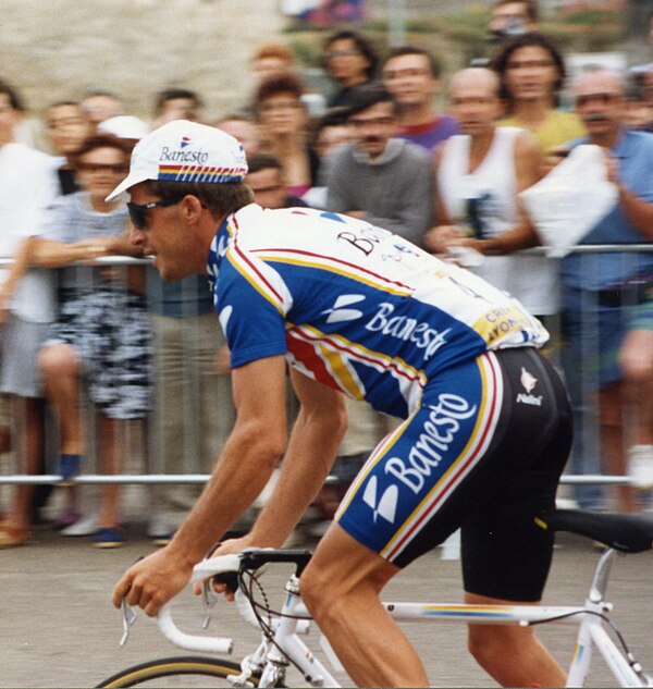 Spanish rider Pedro Delgado (pictured here on the Tour de France in 1993) was seen as a contender for the overall race.