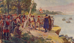 Padrão Erguido pelos portugalilaiset na Foz do Zaire (Roque Gameiro, Quadros da História de Portugal, 1917) .png