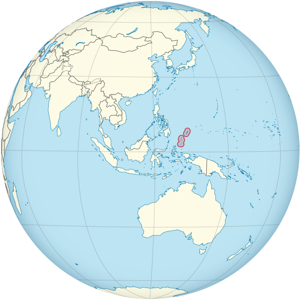 Palau on the globe (Southeast Asia centered) (small islands magnified).svg