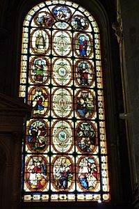 Renaissance window (17th c.) in bay 5 of the choir