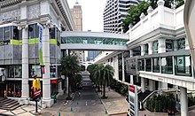 Rangsan Torsuwan employed Greco-Roman decorative elements in his design for Amarin Plaza (left), and used Thai-style columns for the Grand Hyatt Erawan (right). Pathum Wan, Bangkok 10330, Thailand - panoramio (6).jpg