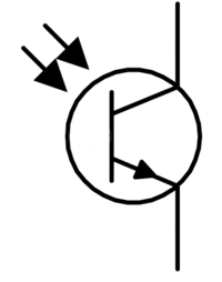 Electronic symbol for a phototransistor