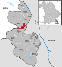 Läget för Piding i Landkreis Berchtesgadener Land