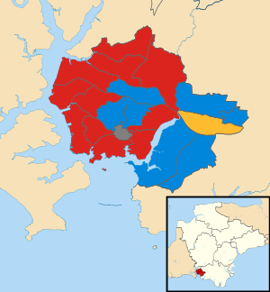 Plymouth City Council election 2004 map.svg