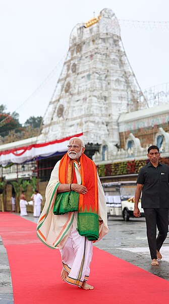 File:Prime Minister Modi at Tirupati Balaji Temple.jpg