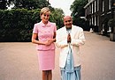 Diana, Princess of Wales meeting with Sri Chinmoy, May 1997 at her Kensington Palace apartments.