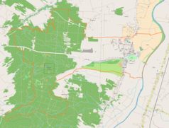 Mapa konturowa Przecławia, po lewej znajduje się punkt z opisem „Bagno Przecławskie”