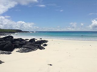 View of Puerto Chino Beach, San Cristobal, Galapagos Islands in 2013