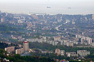 English: A panorama of Sochi city Русский: Панорама города Сочи