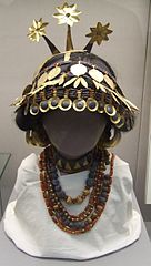 Reconstructed headgear of Puabi, found in the Royal Cemetery at Ur (ED III)