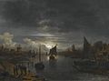 River Landscape by Moonlight with Boats & Settlements by Aert van der Neer.jpg