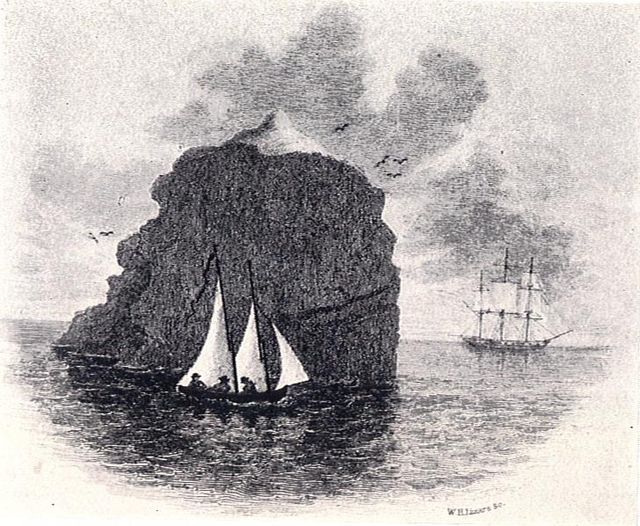 Basil Hall landing on Rockall in 1811