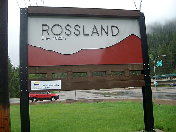 Welcome for Rossland, BC