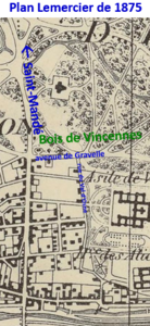 Rue du Val d'Osne sur plan Lemercier de 1875