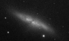 Animated image of the galaxy Messier 82. The supernova appears as a bright dot in one of the two alternating images.