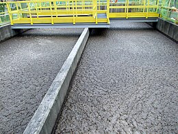 Tanques de aireación de una planta de tratamiento de agua potable.