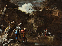 Salvator Rosa - Scene from Greek history- Thales causing the river to flow on both sides of the Lydian army - Google Art Project.jpg