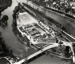 Maininsel Bleichrasen mit Schleusenanlage, vmtl. in den 1930er Jahren