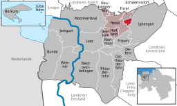 Läget för kommunen Schwerinsdorf i Landkreis Leer