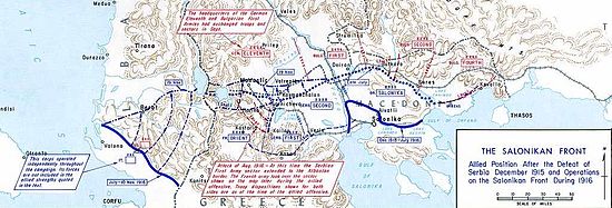 Map of Balkans showing troops movement